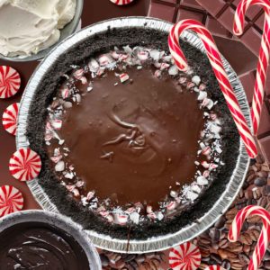 Large Peppermint Mocha Ganache Cheesecake Pie